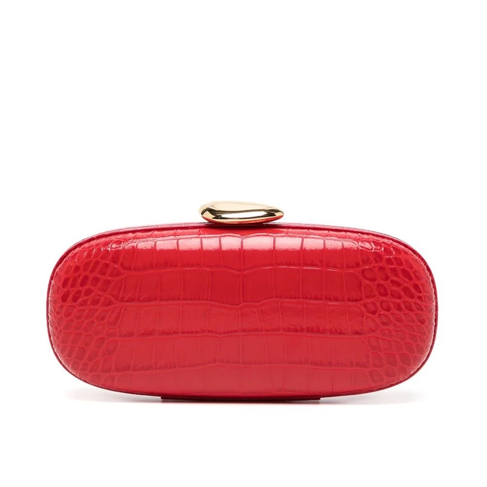 Michael Kors Collection Red Crocodile-Embossed Clutch